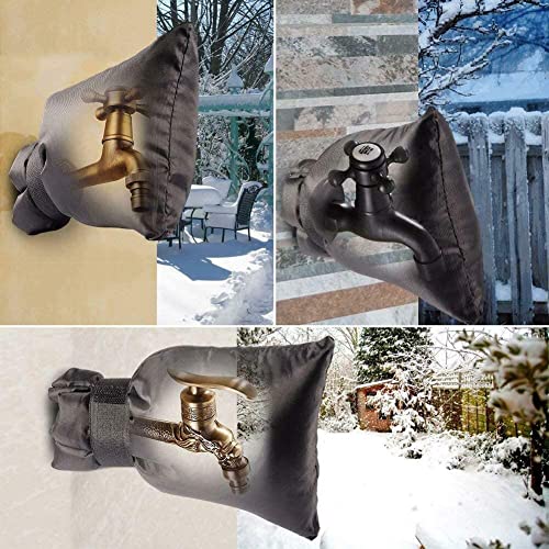 7.1''W x 9.8''H Waterproof Insulated Outdoor Faucet Cover, Black (2) O7444