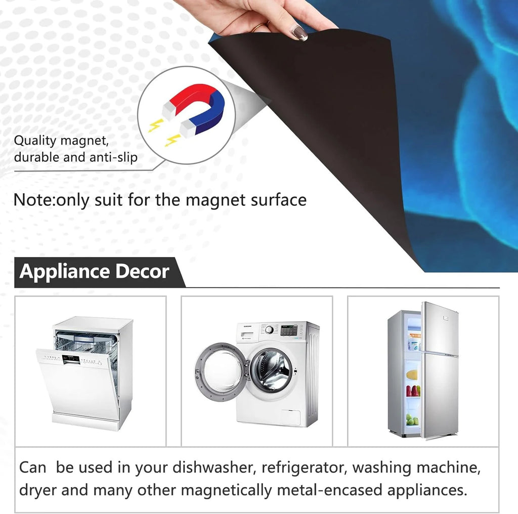 Blue Rose Magnetic Dishwasher Cover 23 x 26 Inch J296