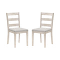 White Wood Ladder Back Dining Chair Set of 2 P839803