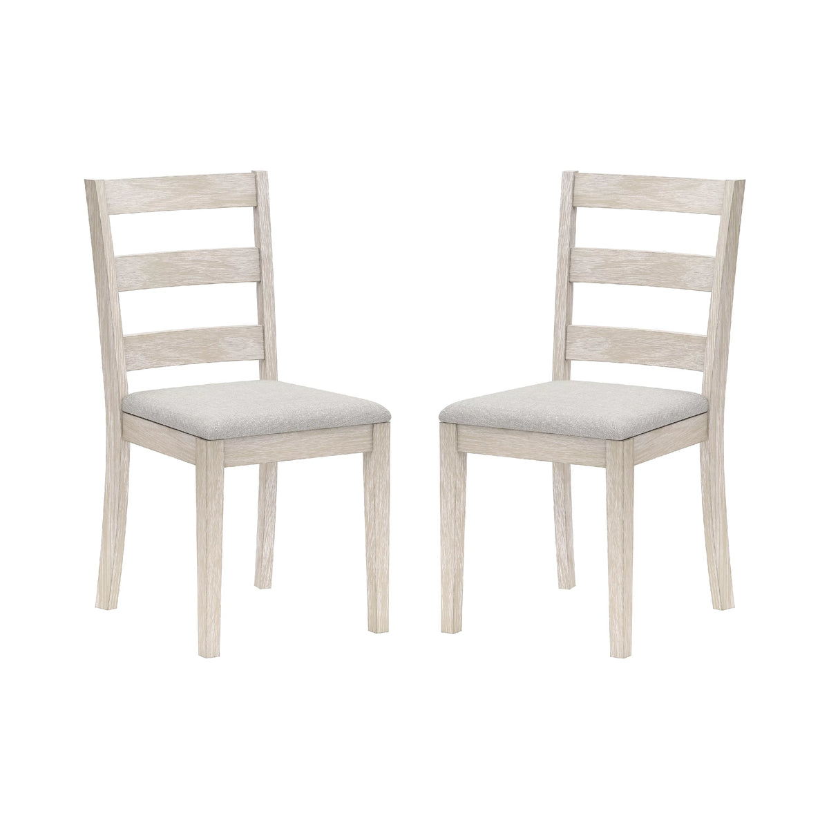 White Wood Ladder Back Dining Chair Set of 2 P839803