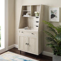 64 Inch Dark Walnut Wood Secretary Hutch Desk E918396