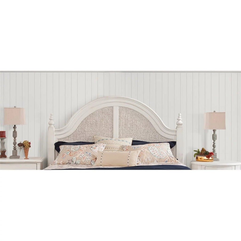 Dove White Queen Woven Wood Headboard I911