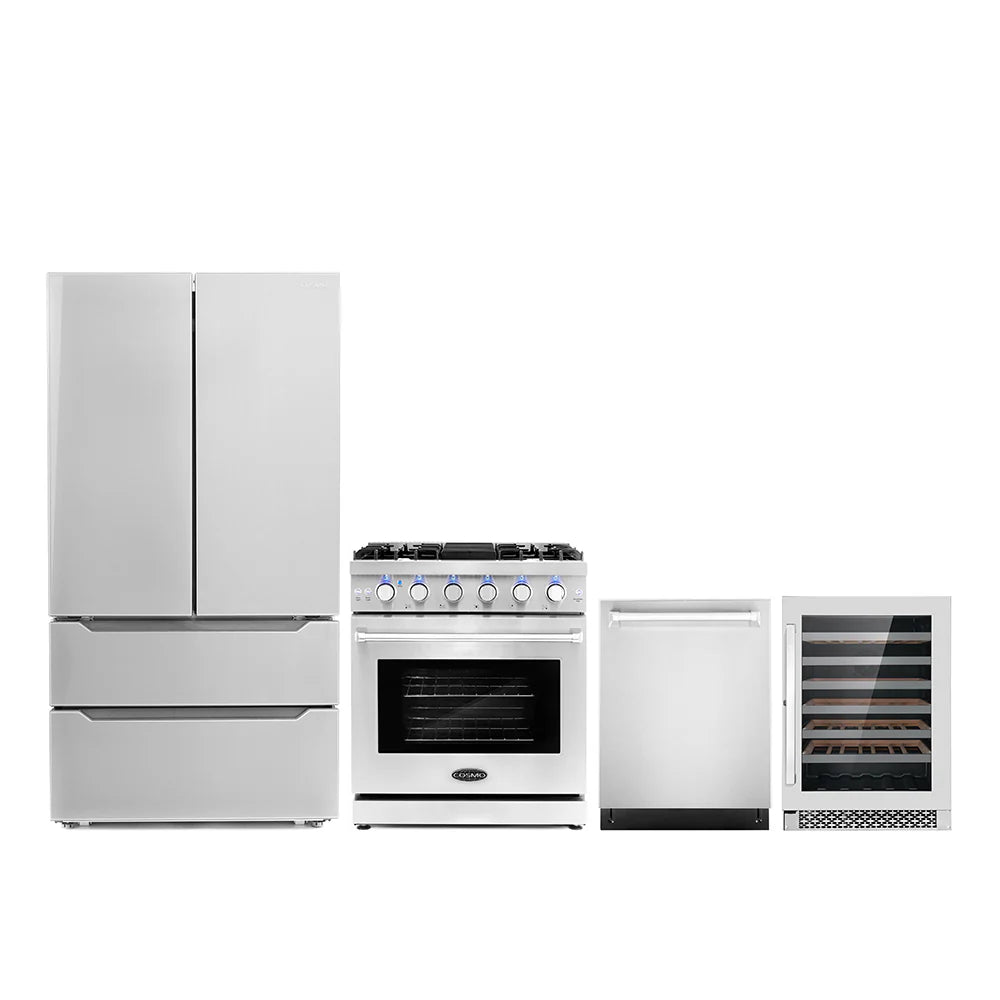 30 Gas Range, Refrigerator with Ice Maker, Dishwasher and Wine Cooler U8672