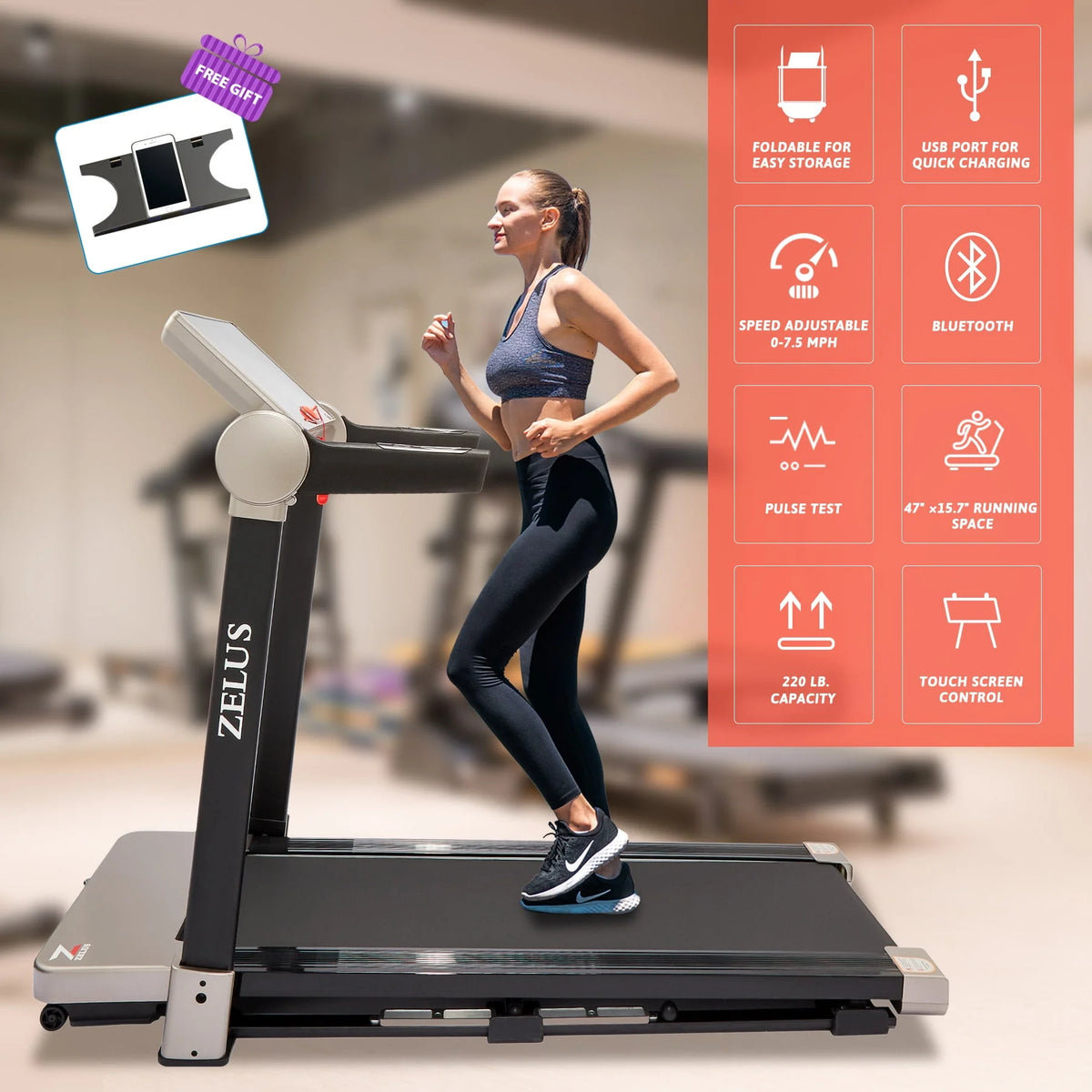 3HP Smart Folding Treadmill with Bluetooth F33784