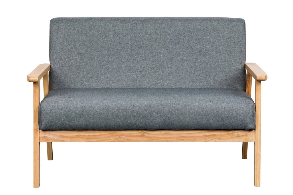 Light Gray Linen Fabric Loveseat and 2 Chair Set D663