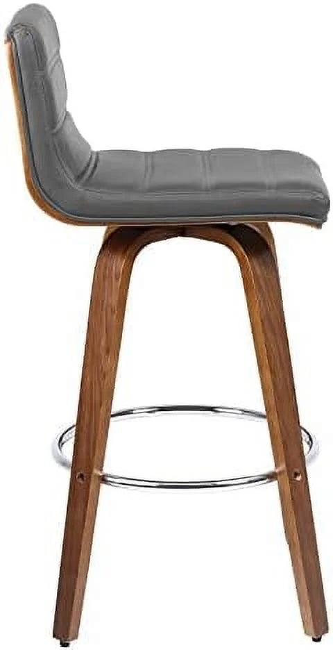 Swivel Stool with Back Set of 2 PU Leather Counter Height Stool L794