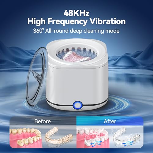 48kHz Ultrasonic Retainer Cleaner with 7.8OZ Dental Cleaning Pod K363882