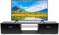 Black TV Stand with Storage Cabinets U7019