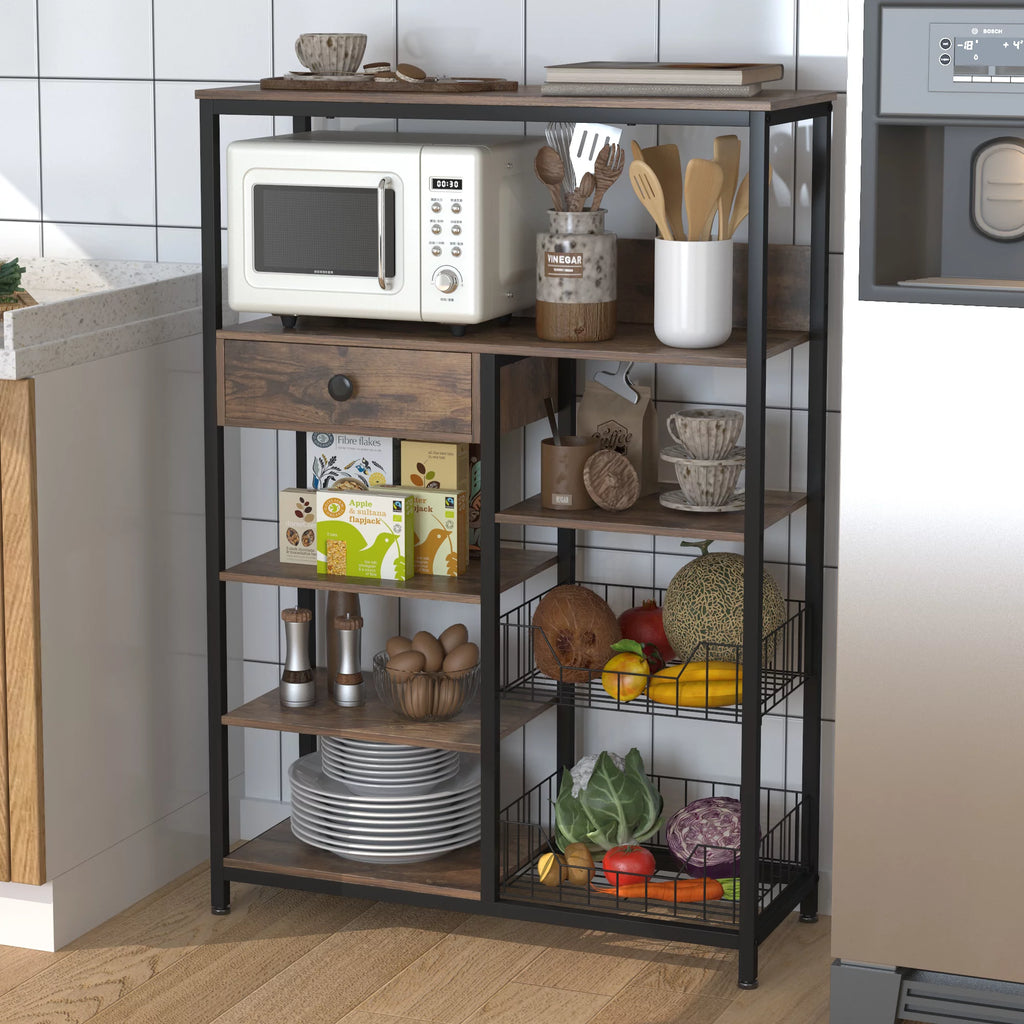 5-Tier Kitchen Bakers Rack with Storage E1526