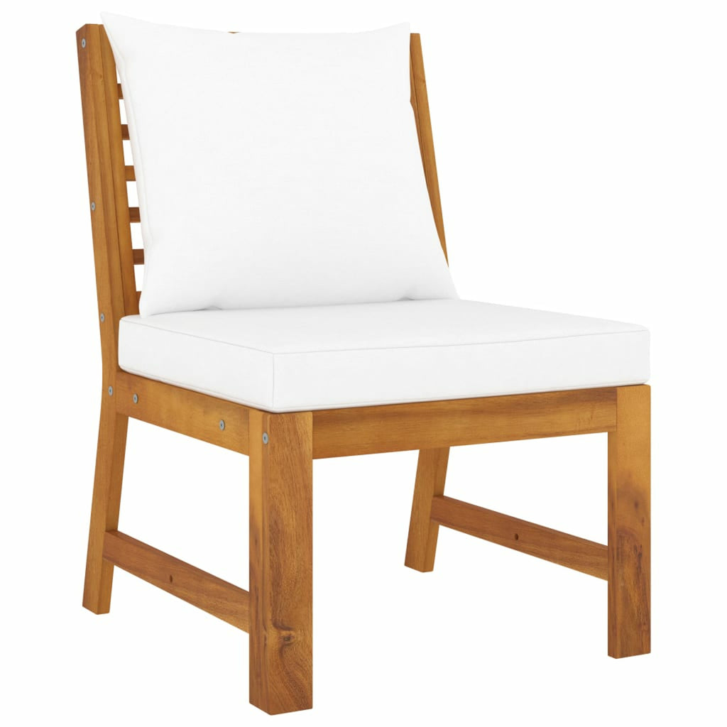 6 Piece Patio Lounge Set with Cushions Acacia Wood Outdoor Sectional Set N173796