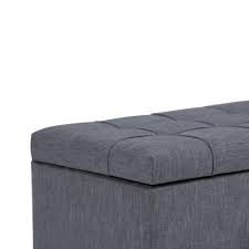 Midnight Black Storage Ottoman Bench G584
