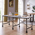 Black Metal 29-inch Kitchen Island Table P6974