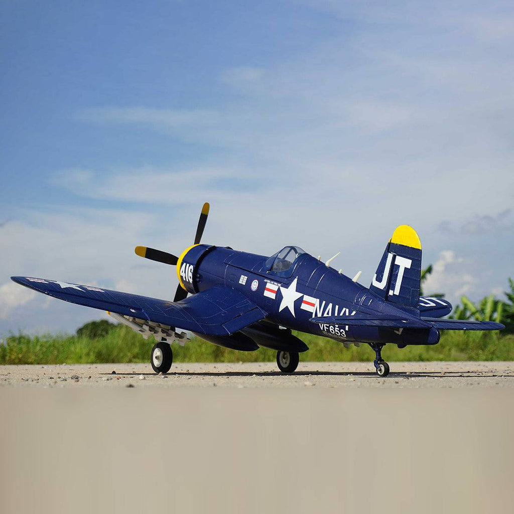 1200mm Wingspan RC Airplane Fighter Model with Auto Landing Gear (Navy Blue) O2838