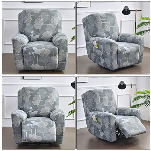 4-Pieces Non Slip Recliner Slipcovers with Storage Pockets G899