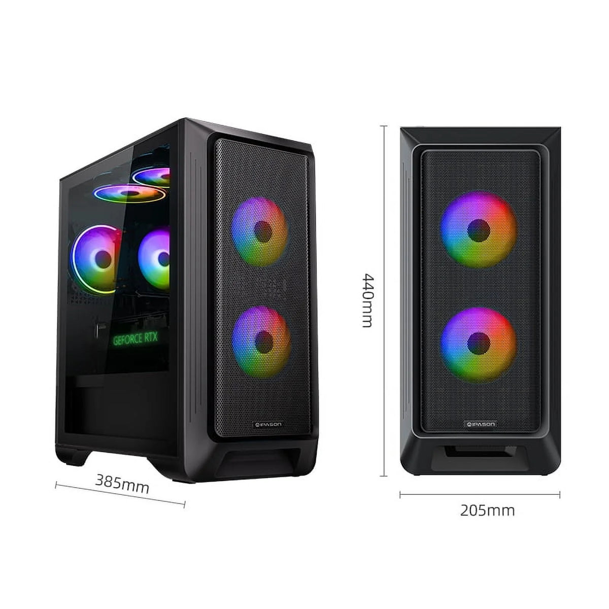 Black Gaming Desktop Intel Core i5-13400F RTX 4060 16GB DDR5 1TB M.2 NVMe Gen3 RGB Fan Cooling 650W 80+ Gold Wifi Windows 11 Home O5525
