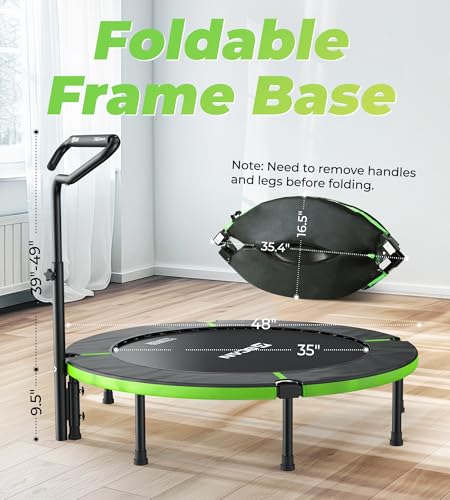 40"/48" Foldable Mini Trampoline with Adjustable Foam Handle F38059