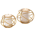 6 in. Orb Candle Holder Gold - Set of 2 C23844