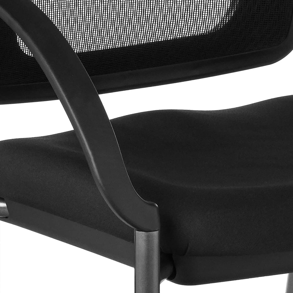 Black Stacking Visitors Chair with Casters R7201