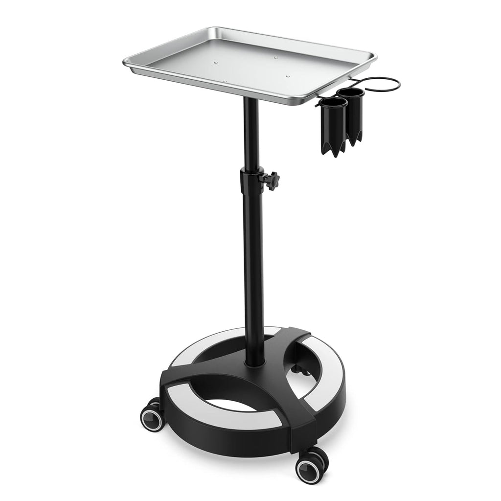 Adjustable Height Aluminum Salon Tray Cart with Accessory Caddy L954809