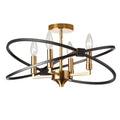 4 Light Semi Flush Vintage Bronze Matte Black S1422