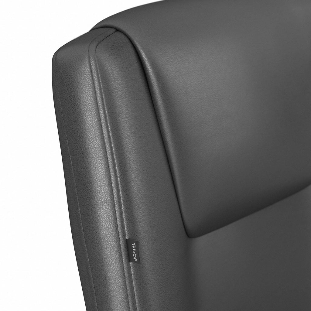 Light Gray Leather High Back Box Chair Q1136