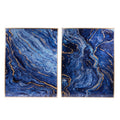 Blue Marble Design Rectangular Wall Art Set of 2 R9765