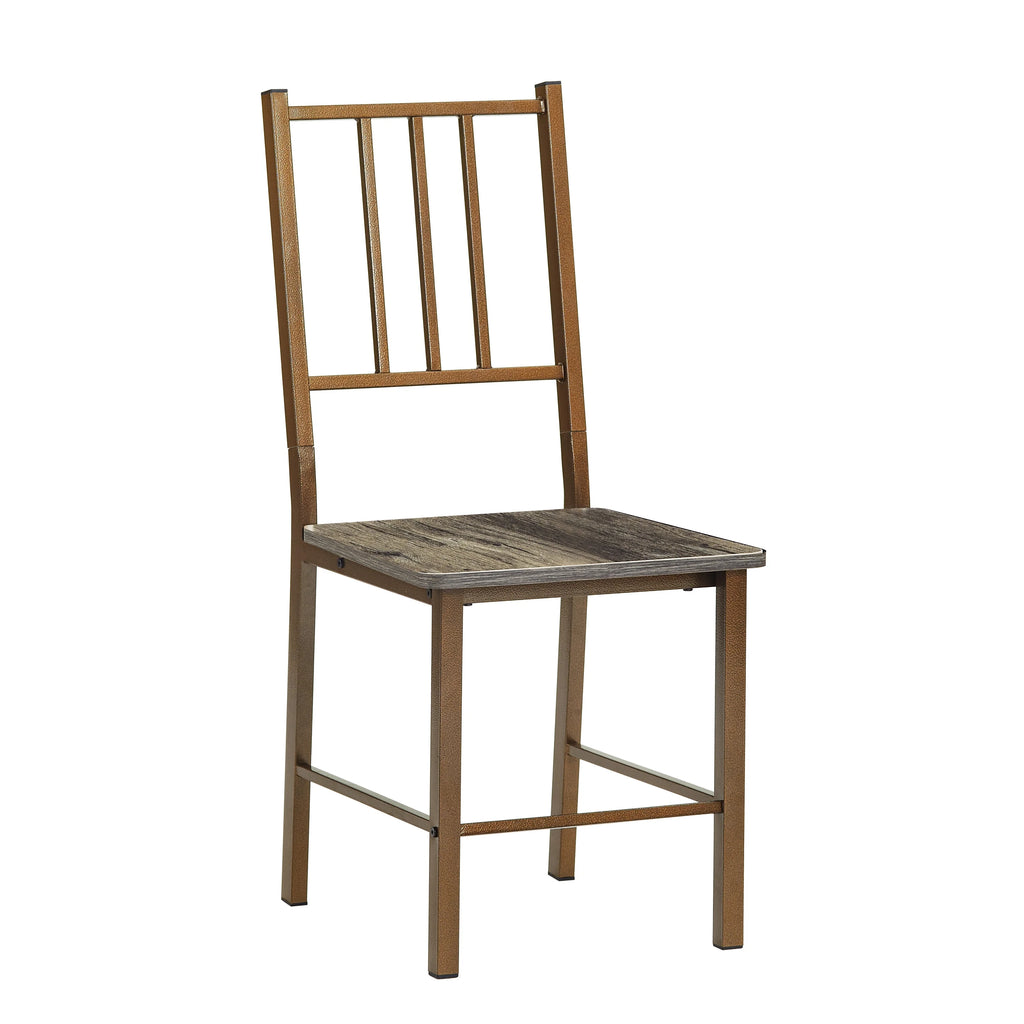 Metal and Wood Square Dining Set for 2 C4193