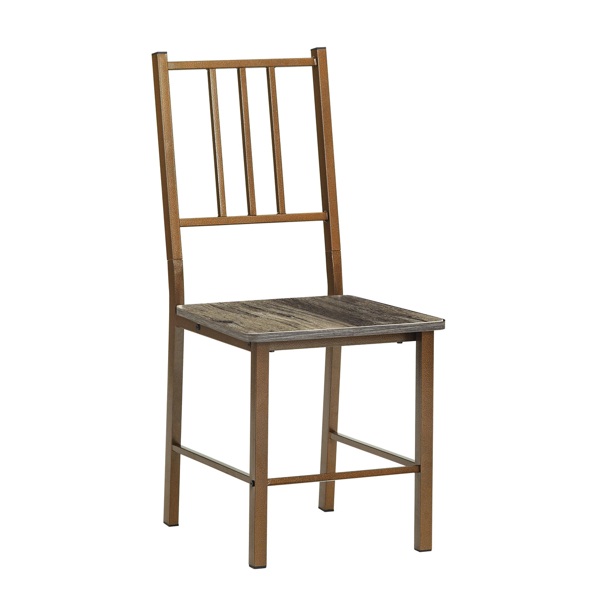 Metal and Wood Square Dining Set for 2 C4193