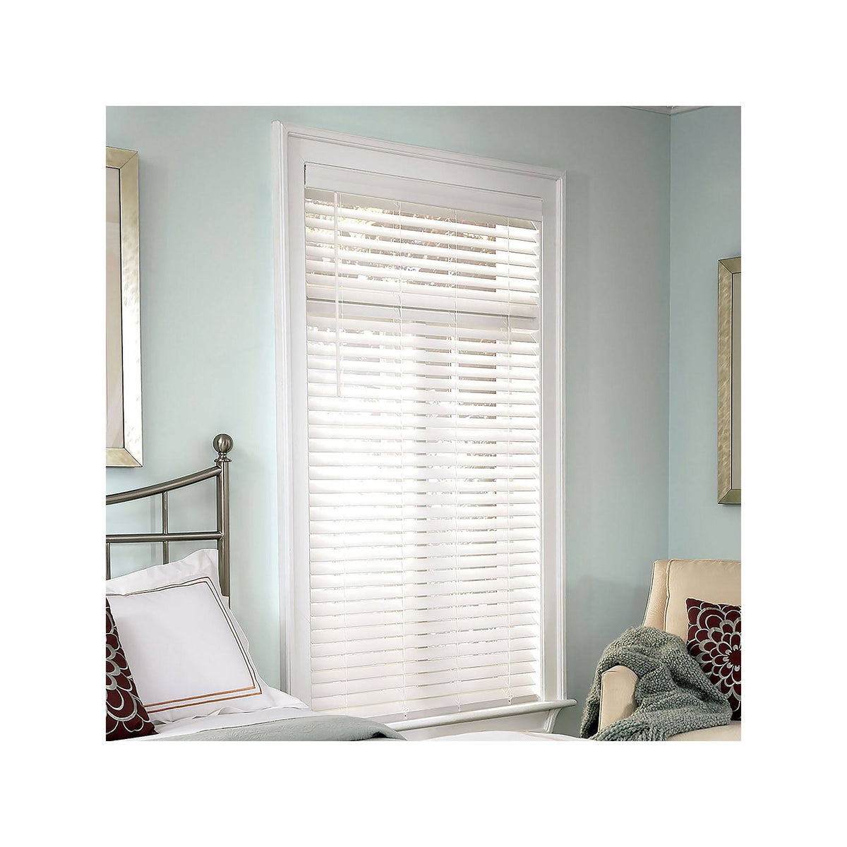 White 31x60 Faux Wood Cordless Blind Y25959
