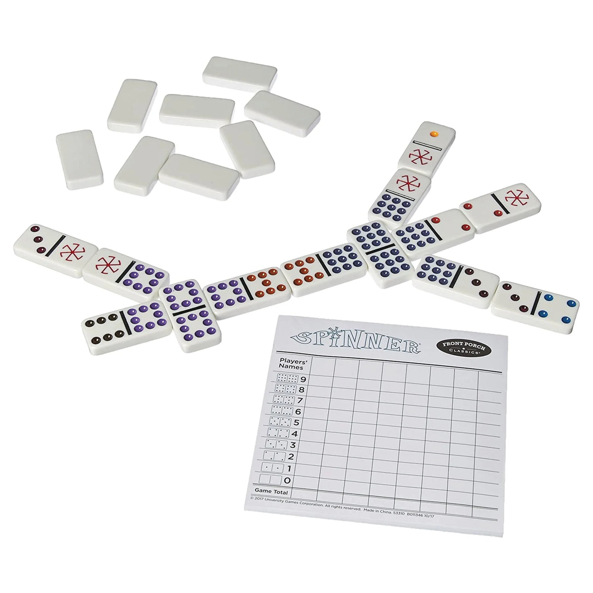 Spinner Domino Set in Wooden Case V206983