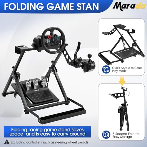 Steering Wheel Stand Racing Sim Cockpit with Seat Slot O34529