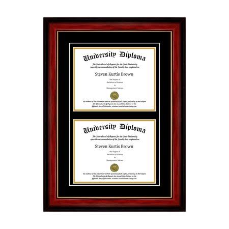 Double Diploma Frame with Double Matting F529913