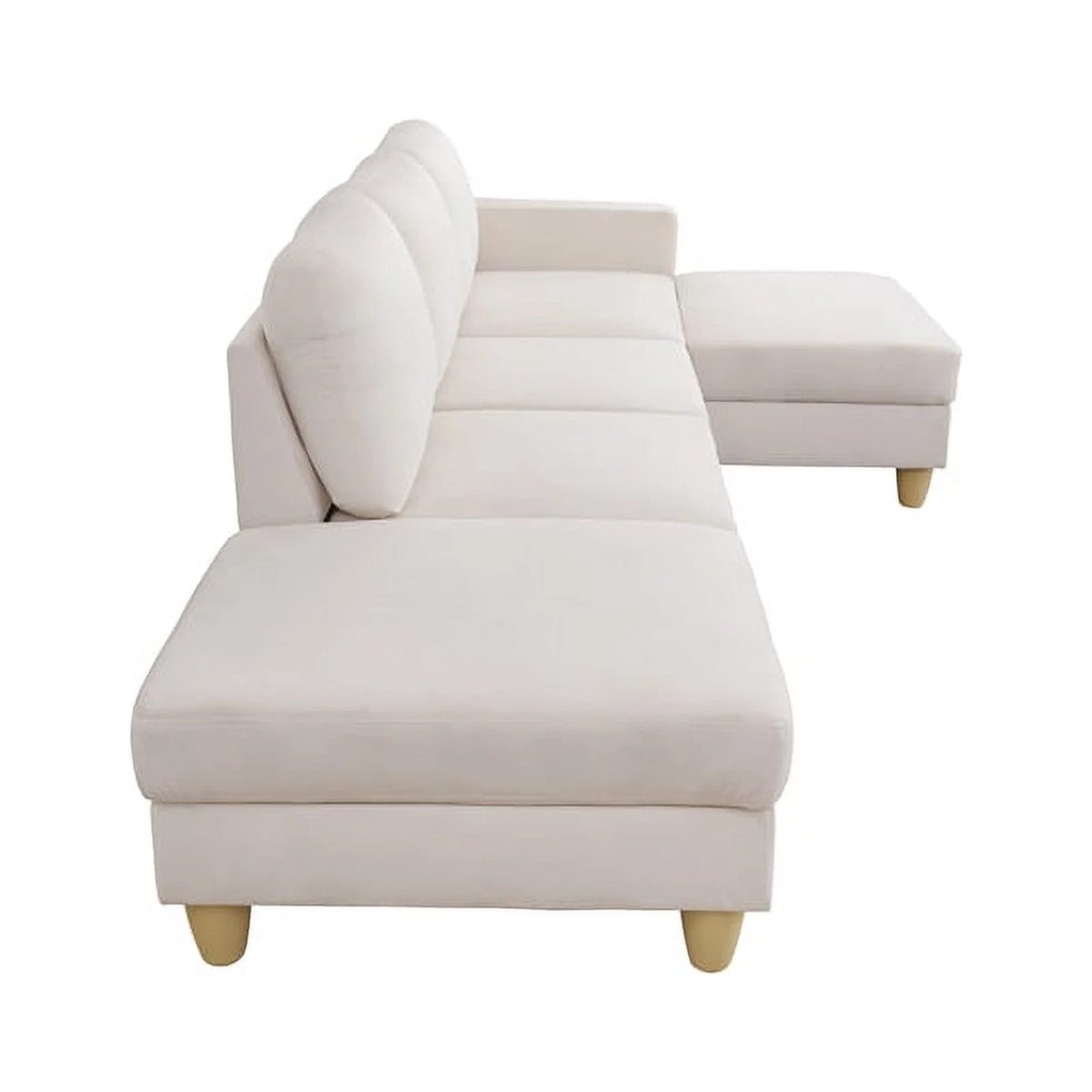 White Microfiber L Shaped 2-Piece Sofa Set E1443