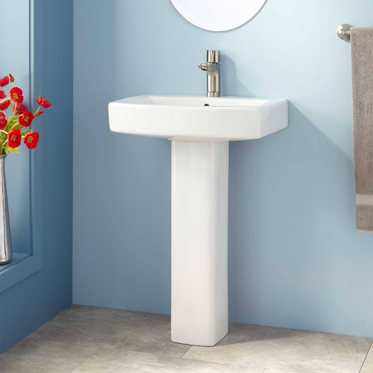 White Pedestal Bathroom Sink N611726
