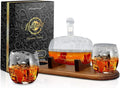 Brown Glass Whiskey Carafe with Stopper and Base O95153