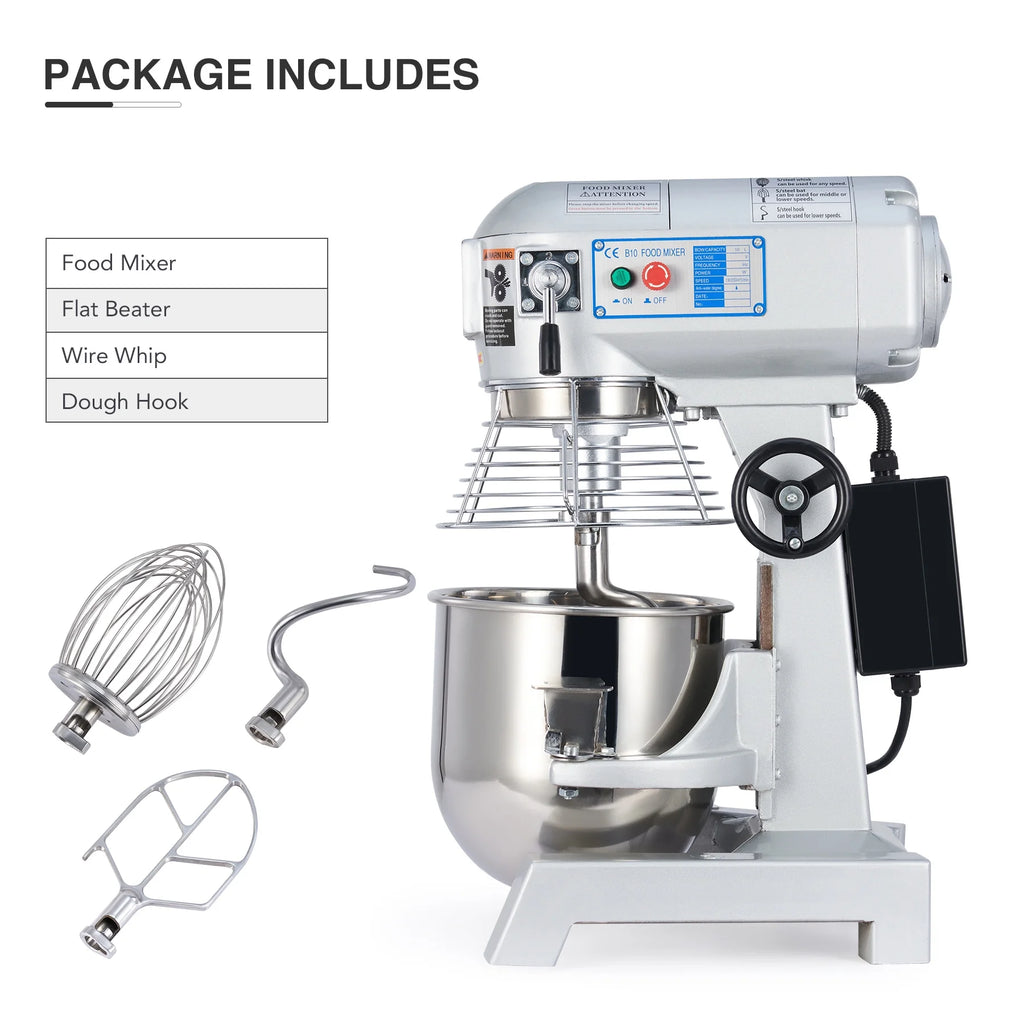 10Qt 600W Commercial Stand Mixer with 3 Attachment W156703