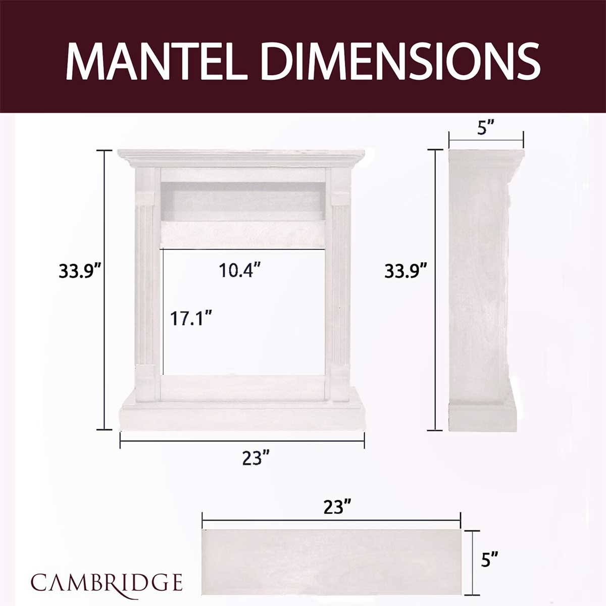 White Mantel Electric Fireplace X255273