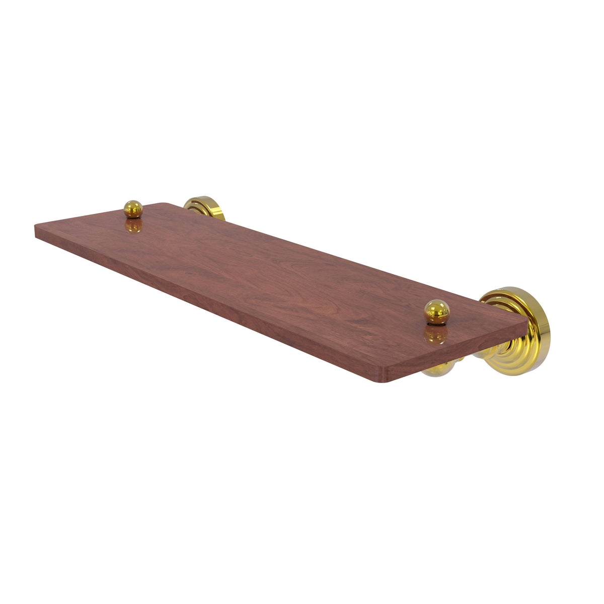 Polished Brass Solid Ironwood Shelf W38834