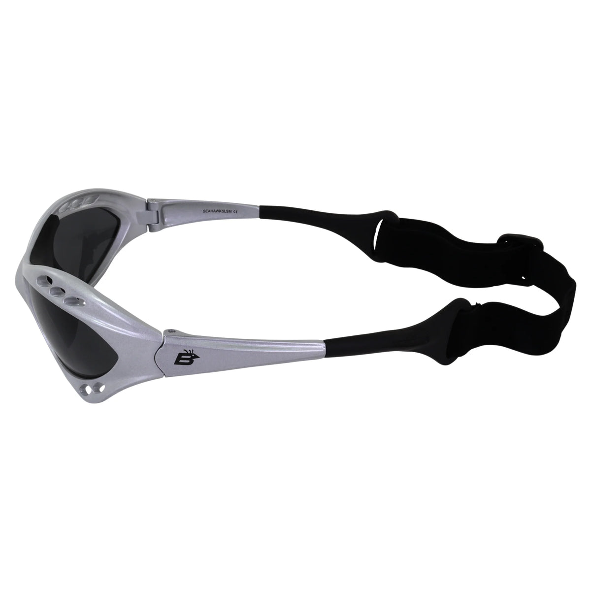 3 Pairs Padded Polarized Sunglasses with Strap, Silver & Black Frames with Smoke Lens & Black Frame with Purple Mirror Lens N847005