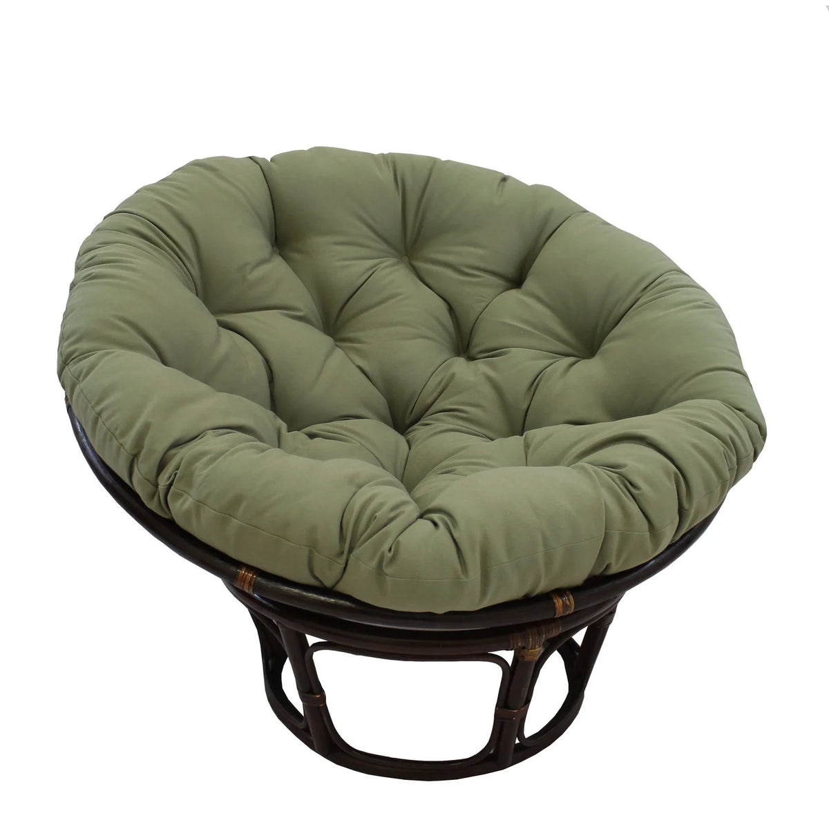 42-Inch Rattan Papasan Chair with Twill Cushion D121