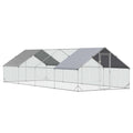 Large Metal Chicken Coop with Cover and Lockable Door F33147