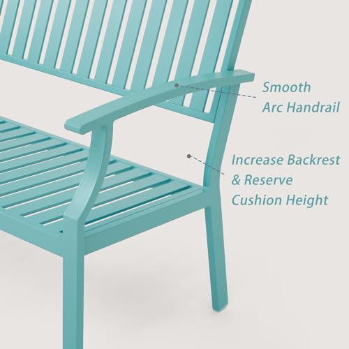Light Blue Aluminum Outdoor Bench T2053