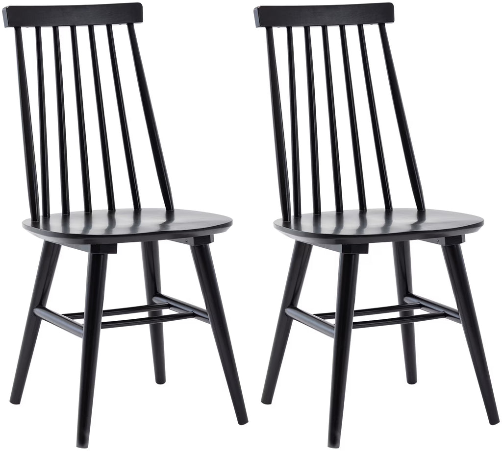 Black Wood Dining Chairs Set of 2 I755