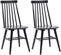 Black Wood Dining Chairs Set of 2 I755