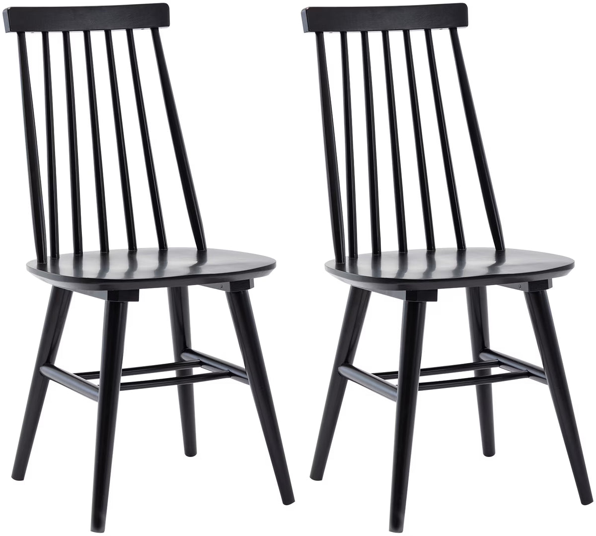 Black Wood Dining Chairs Set of 2 I755