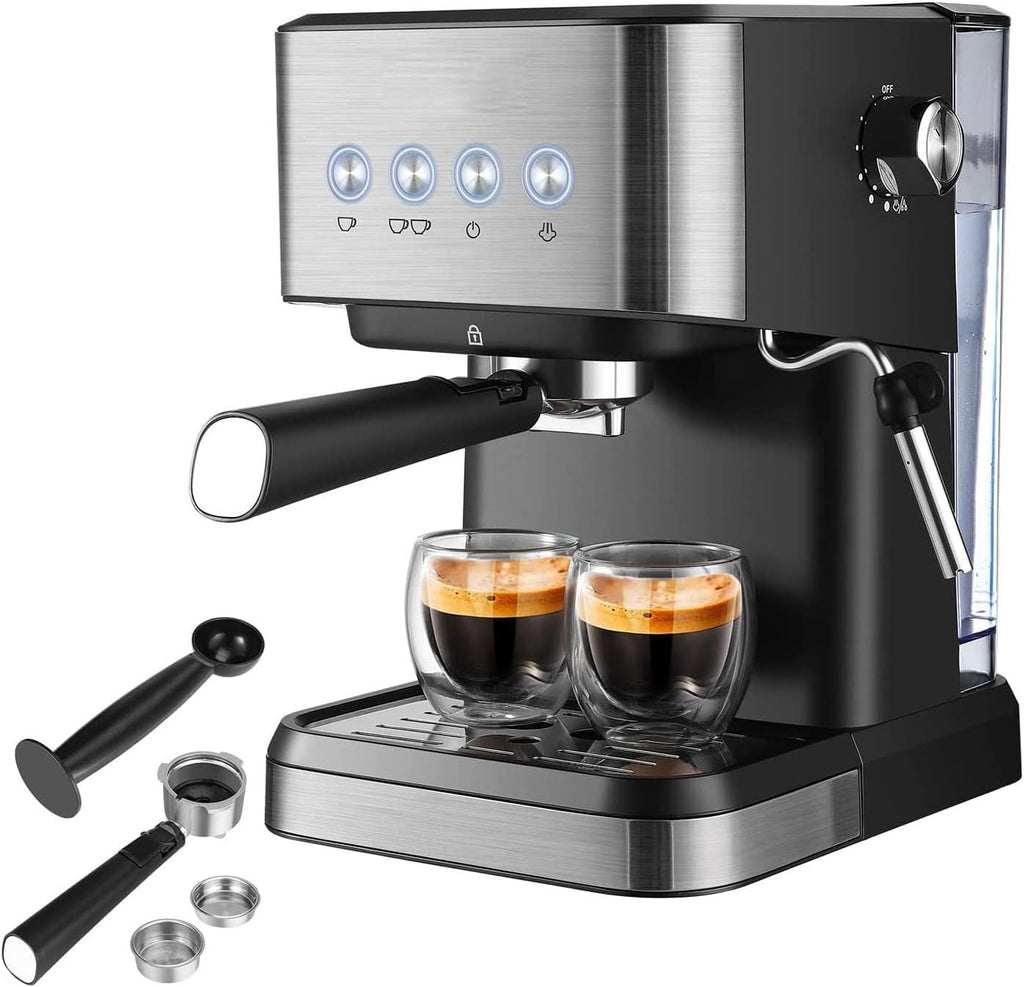 20 Bar Semi-Automatic Espresso Machine with Milk Frother Steam Wand, 50oz Removable Water Tank J86275