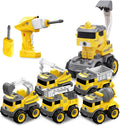 5 in one Construction Truck Take Apart Toy with Electric Drill K234502