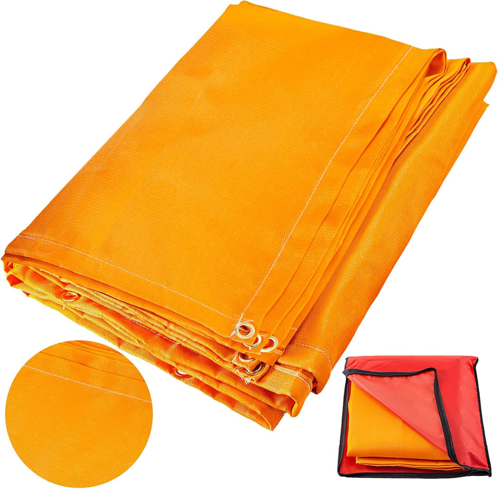 6 x 10 Ft Black Fiberglass Welding Blanket with Carry Bag L65928