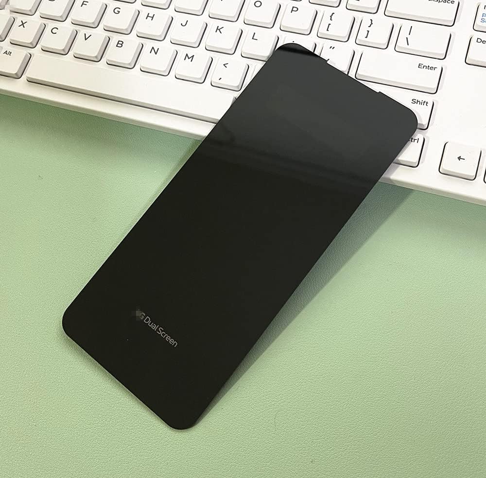 Black Front Glass Replacement with Pre-Installed Tape Parts Back Glass for LG V60 ThinQ Dual Screen Z226