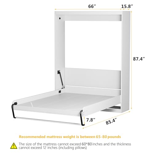 White Twin Size Murphy Wall Bed B38141